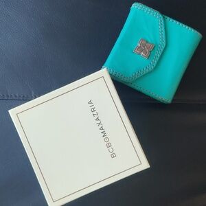 BCBG teal leather wallet